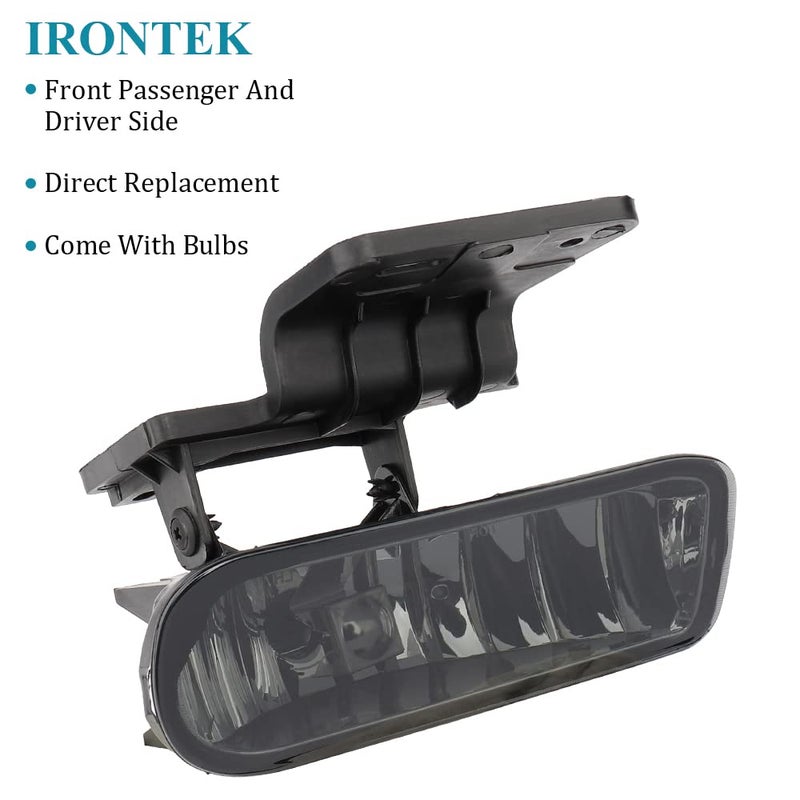 IRONTEK Fog Lights Smoke Lens 1 Pair Driving Fog Lamps Assembly Fits for Chevrolet 99-02 Silverado 1500 2500, 00-02 Silverado 3500, 00-06 Suburban, 00-06 Tahoe Exclude Z71 - Image 3